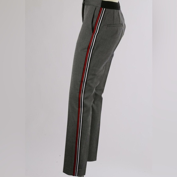 ZARA BASIC Gray straight leg pant w Striped Side Slim Leg Pants Trousers L - Picture 15 of 15